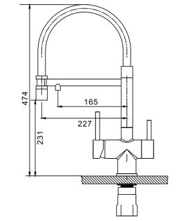 Смеситель для кухни Splenka S70.63.05 с подключением фильтра сатин